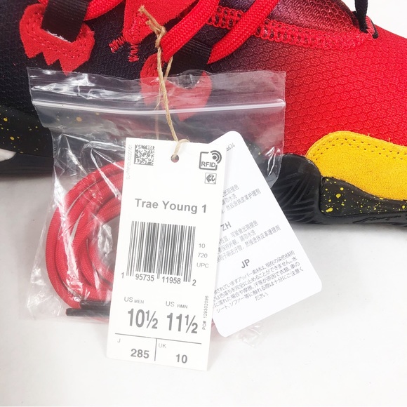 NWT Adidas Trae Young 1 Atlanta Hawks Basketball Shoe | Red Black Yellow | 10.5 main image 6